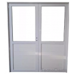 Puerta Doble Aluminio 1/2 Vidrio Entero 160x200